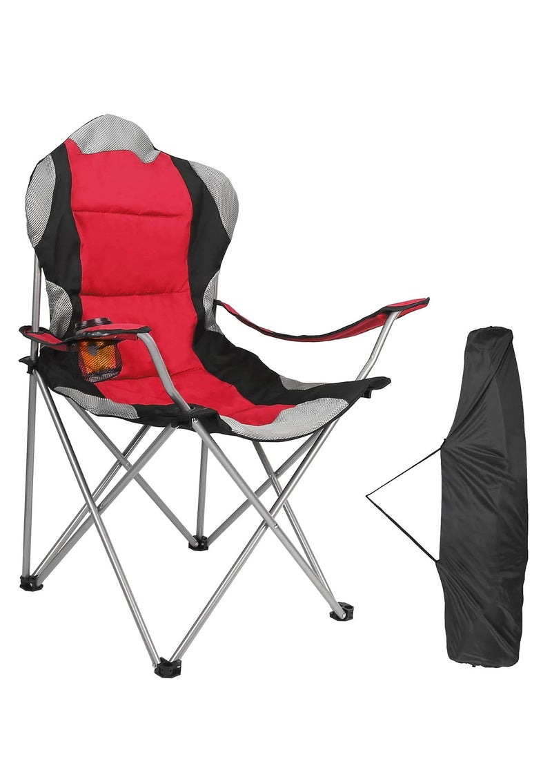 GO2CAMPS Foldable Camping Chair with Cup Holder Heavy Quality-Red | Sadu Chair | Foldable Chair | Garden Chair | Fishing Chair | Travel Chair | Picnic Chair  - Image 1