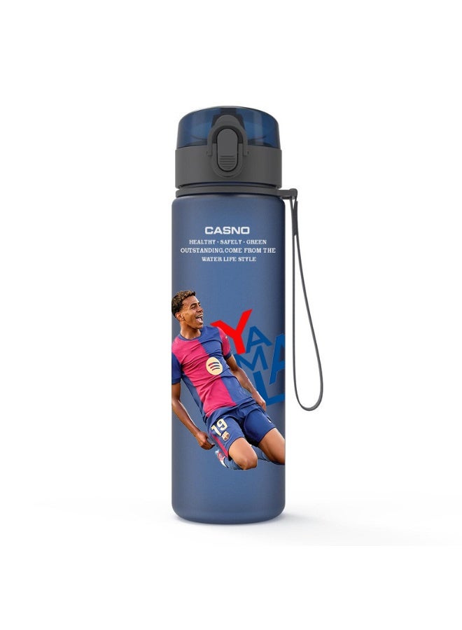 Football Superstar Posters Set, Ronaldo Messi Neymar And Mbape Sports Water Bottle Protein Shaker Outdoor Travel Portable Leakproof Drinkware Plastic Drink Bottle BPA Free 560mL