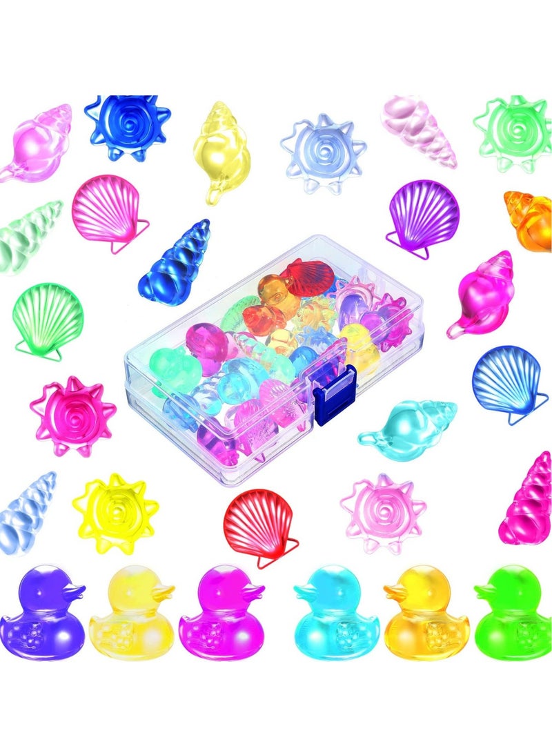كابتن تيك 24 Pieces Diving Gem Pool Toy Ocean Theme Colorful Diamond Set Marine Animals Summer Swimming Dive Throw Acrylic Gemstones - Image 1