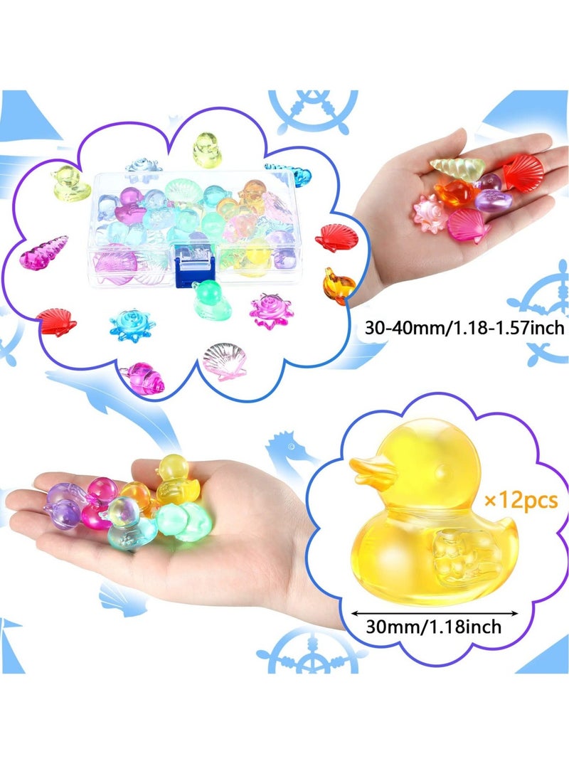 كابتن تيك 24 Pieces Diving Gem Pool Toy Ocean Theme Colorful Diamond Set Marine Animals Summer Swimming Dive Throw Acrylic Gemstones - Image 3