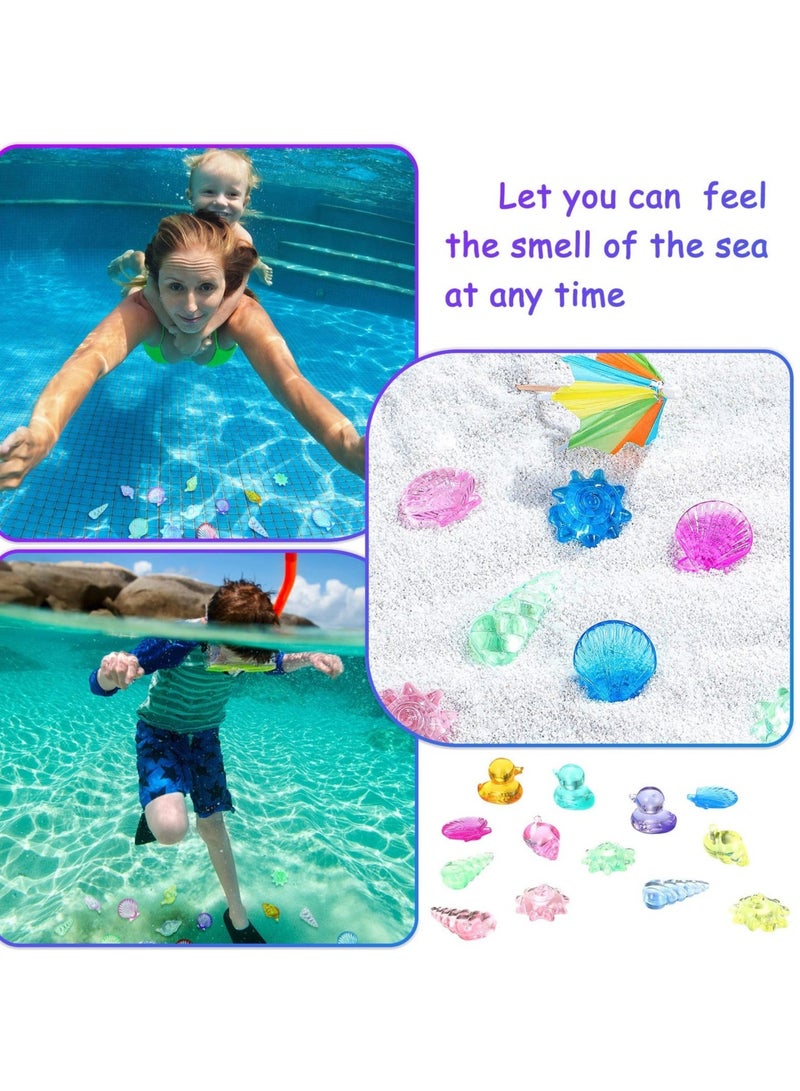 كابتن تيك 24 Pieces Diving Gem Pool Toy Ocean Theme Colorful Diamond Set Marine Animals Summer Swimming Dive Throw Acrylic Gemstones - Image 4