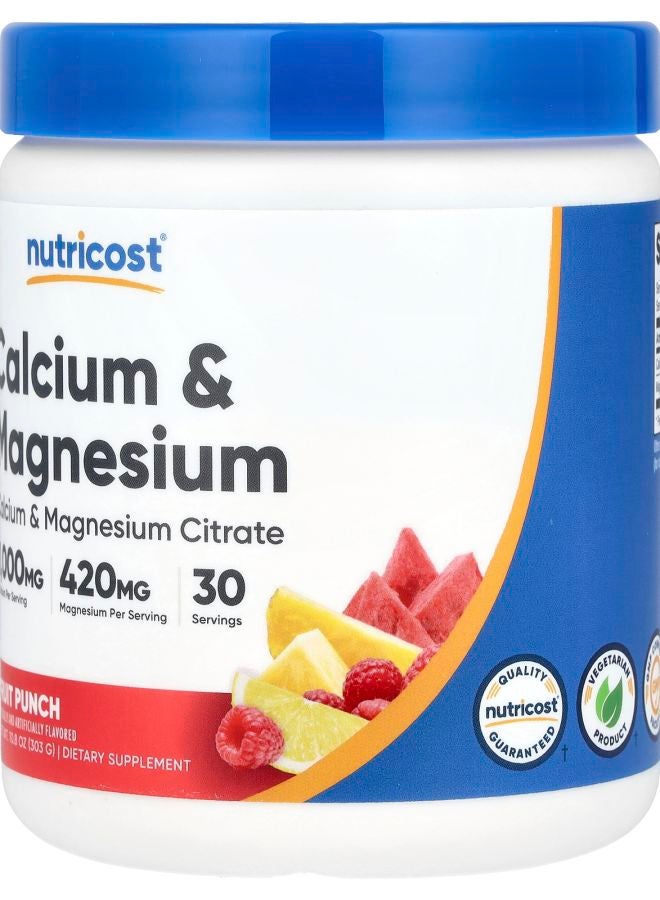 Nutricost Calcium & Magnesium Fruit Punch  10.8 oz (303 g) - Image 2