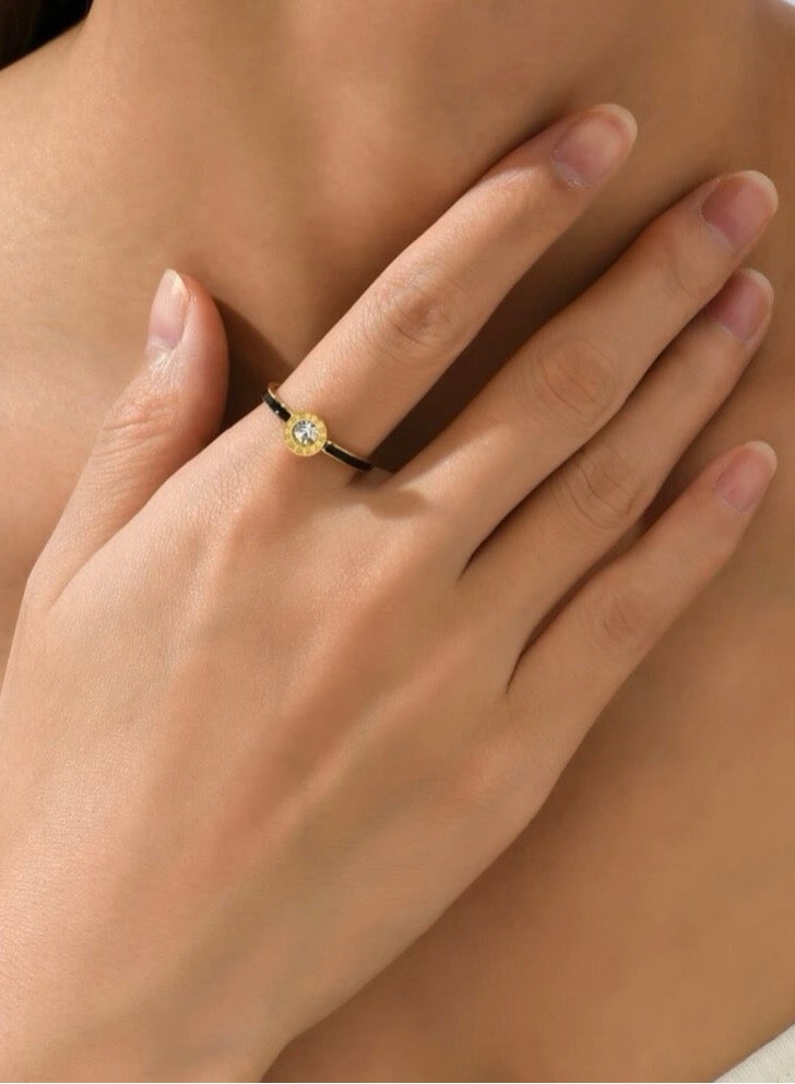 Jewelry 4You Stainless Steel 18k Gold Plated Ring For Women Size 7 - Image 1