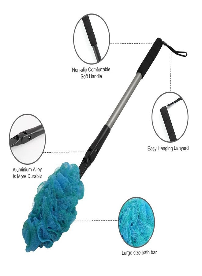 EASACE Back Scrubber for Shower Loofah with Long Handle, Adjustable Head with 1 Replacement Soft Loofa,Scrubber Sponge and Brush for Body,23″Loofah on a Stick for Men Women Bathing Accessories - Image 4