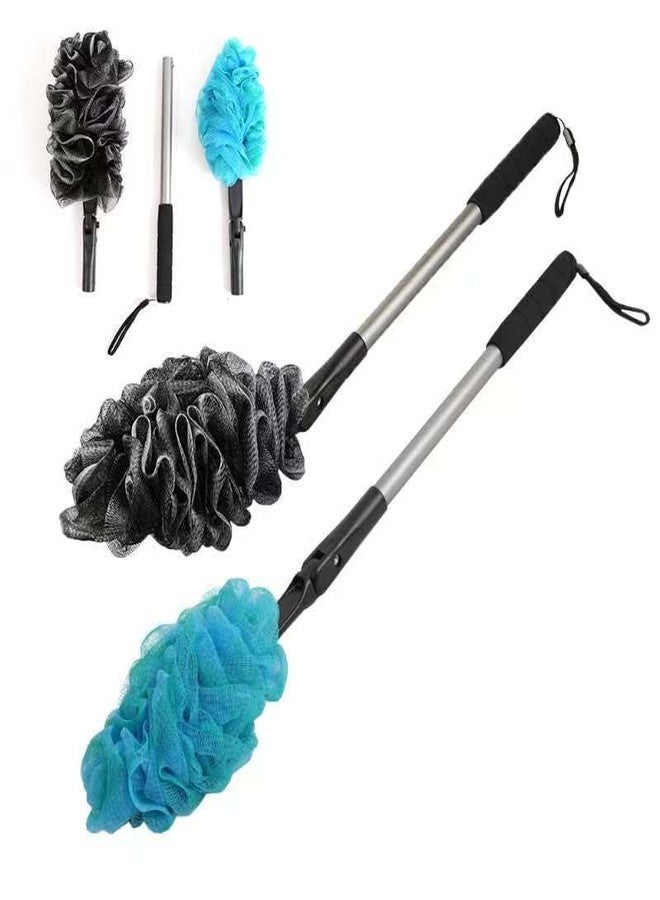 EASACE Back Scrubber for Shower Loofah with Long Handle, Adjustable Head with 1 Replacement Soft Loofa,Scrubber Sponge and Brush for Body,23″Loofah on a Stick for Men Women Bathing Accessories - Image 1