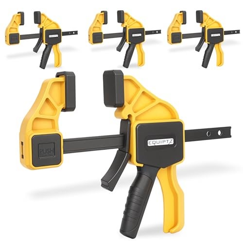 EQUIPTZ 6 inch Bar Clamps for Woodworking – 4 Pack Quick Grip Clamps Set with 150 lbs Force – Wood Clamps for Gluing, Carpentry, DIY, and Metalworking (6 inch Size, 4 Pack) - Image 1