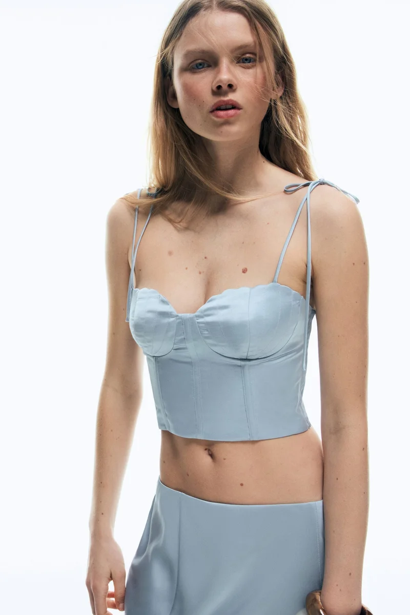 H&M Satin bustier top