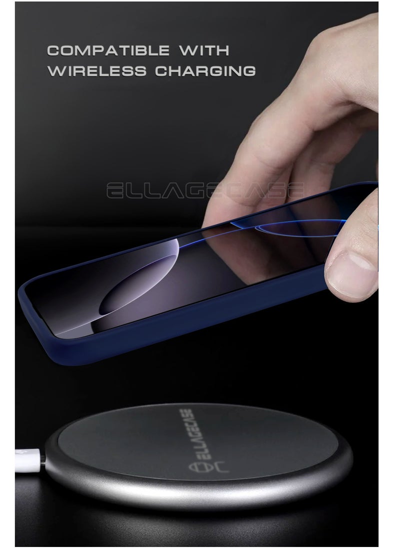 ELLAGECASE - Blue Stylish Case for Samsung Galaxy S24 Plus, Solid Camera Protection, Shockproof, Enhanced Protection, Compatible with MagSafe and Wireless Charging - Image 1