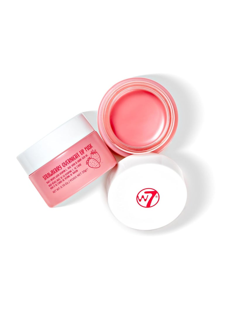 W7 W7 Super Sweet Dreams Strawberry Lip Mask - Vitamin E, Aloe Vera and Grape Seed Oil - For Hydrated, Full Looking & Irresistible Lips - 0.67 Fl Oz 