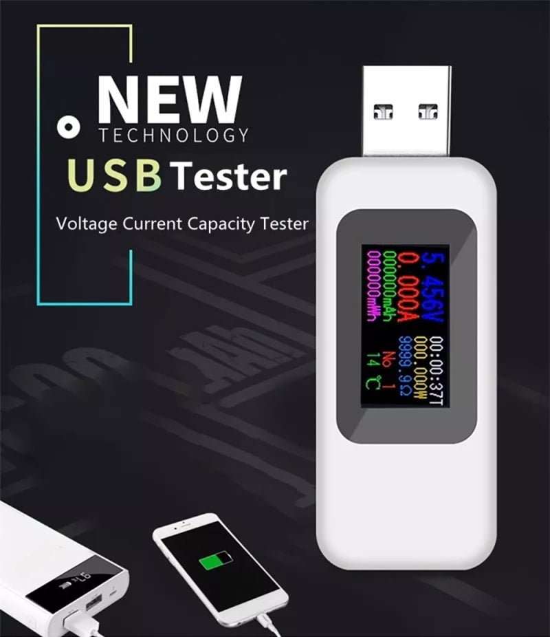 مقياس اختبار USB 10 في 1: مقياس الجهد مع شاشة LCD - وظيفة حفظ الطاقة في حالة انقطاع التيار، مراقب شحن في الوقت الحقيقي لإدارة شاشة الأجهزة المحمولة - Image 3