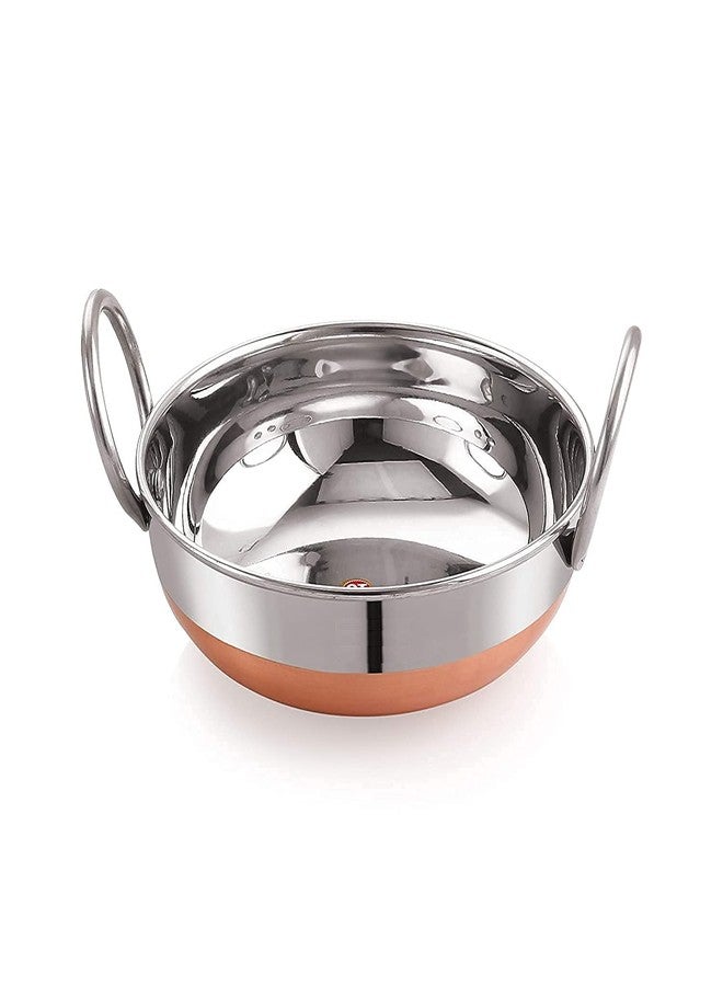Shopsidex Copper Bottom Kadhai - Stainless Steel Pot Pan for Frying With Copper Bottom (3 Liter) - Image 3