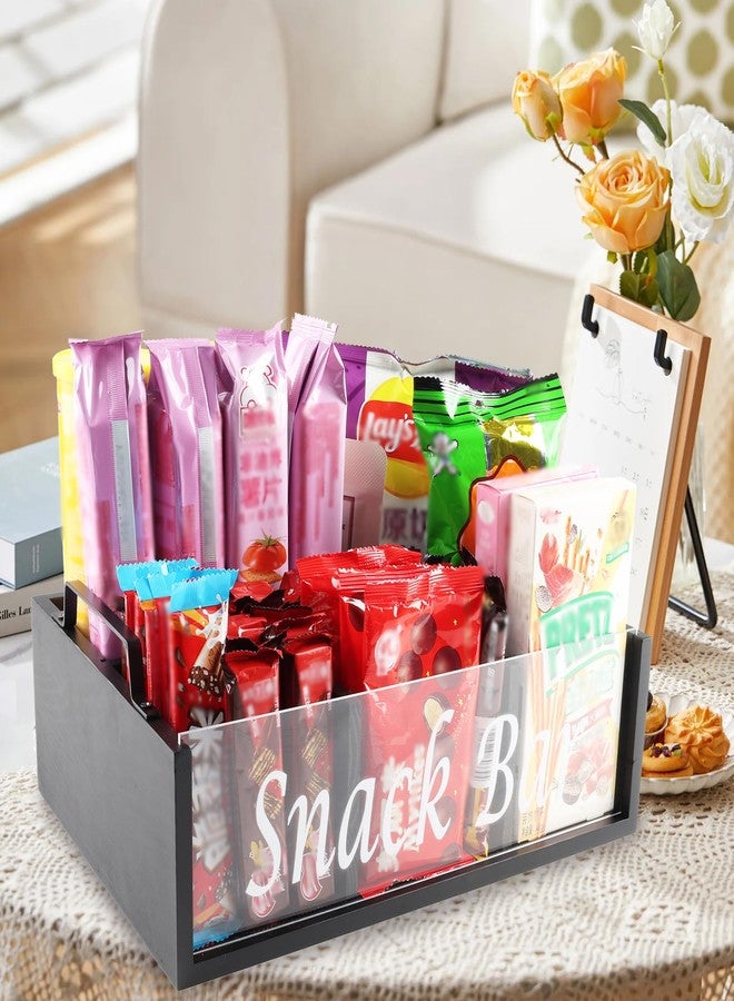 Xbopetda Snack Organizer for Countertop, 4 Compartments Snack Containers with Handles, Wooden Snack Stand for Kitchen Pantry Organizer and Storage - Image 4