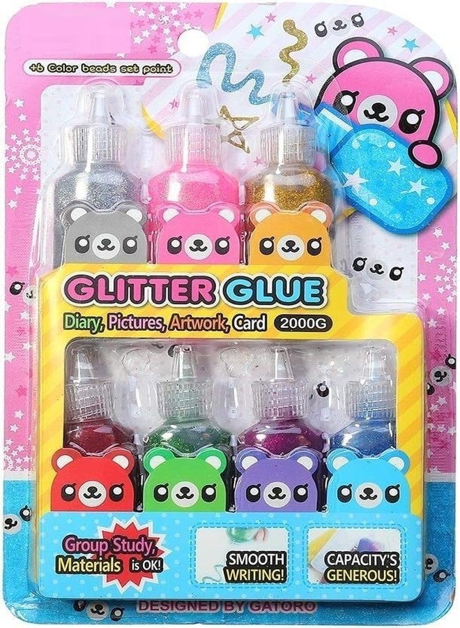 53 Arts 7 Pcs DIY Slime Jelly Glitter Glue Pen Painting Kit – Creative Arts & Craft Set for Kids | Sparkling Glitter Glue Pens - Image 1