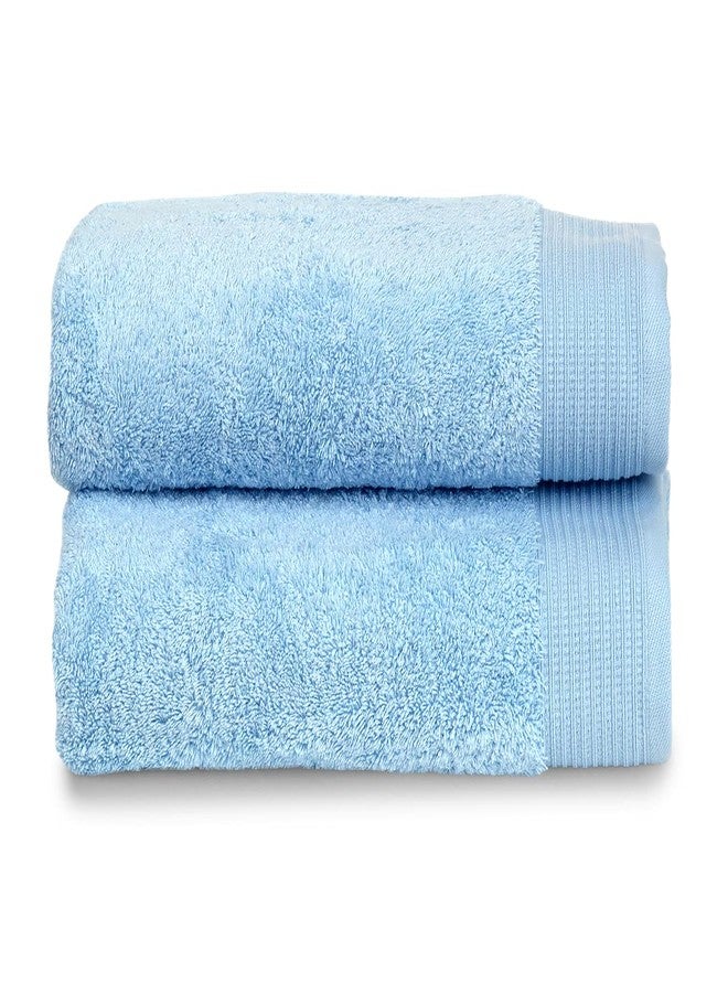 TowelSelections Organic Cotton Luxury Towels, Soft Absorbent 100% Organic Turkish Cotton, Cool Blue, 2 Bath Towels - Image 1