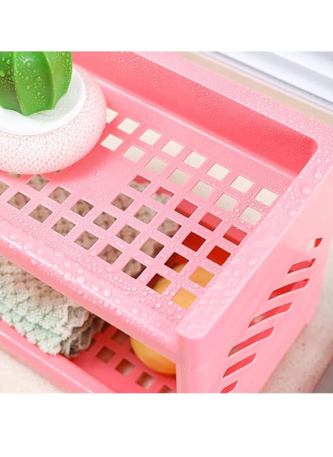 Arabest Desk Storage Rack, Desk Organizer Shelf Top Shelf Stand Plastic Bathroom Countertop Organizer Corner Shelf Bedroom Storage Tray Storage Shelf Storage Box Toiletries  - Image 4