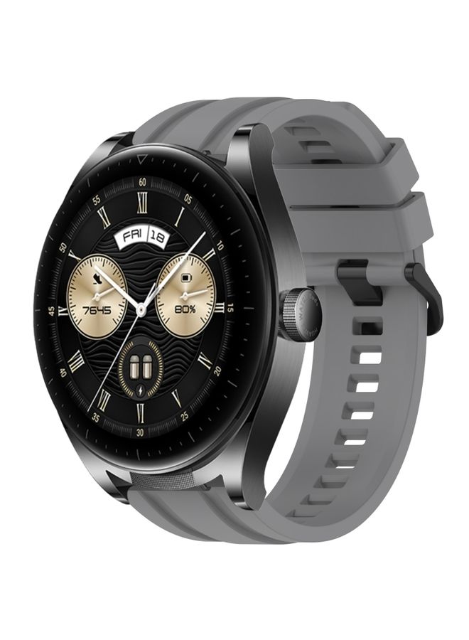 Replacement Strap For Huawei Watch GT3 46mm Long & Short Sports Solid Color Silicone Watch Band Set Grey
