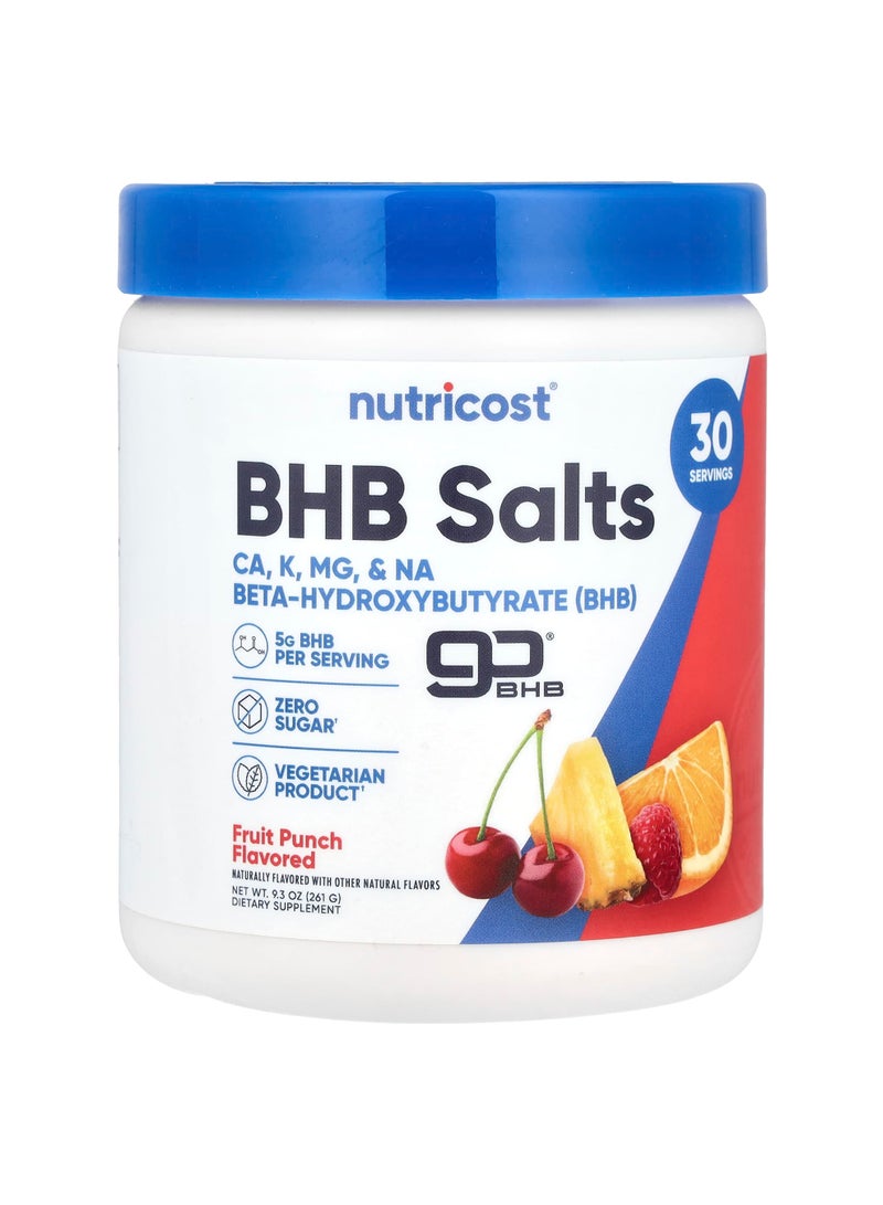 Nutricost BHB Salts, goBHB®, Fruit Punch, 9.3 oz (261 g)