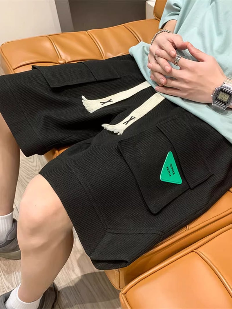 Waffles Work Shorts Men's Pants Summer Trendy Brand American Basketball Pants High Street Casual Sports Beach Pants - Image 3