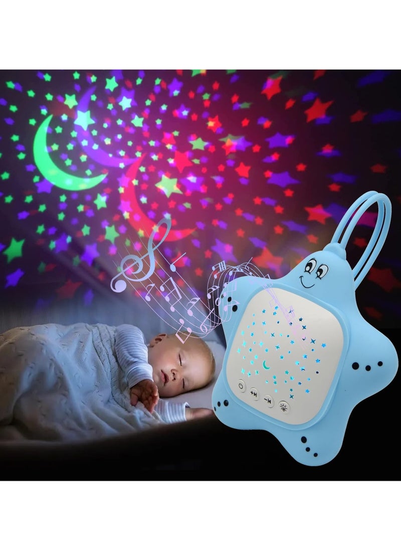 RATSAW - Portable Baby White Noise Sound Machine Rechargeable Baby Soother with Projector Night Light for Deep Restful Sleep Sleep Sound Aid Soother Calming Music for Travel Nursery Bedroom Car Crib Toys - Image 1