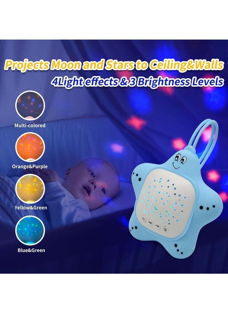 RATSAW - Portable Baby White Noise Sound Machine Rechargeable Baby Soother with Projector Night Light for Deep Restful Sleep Sleep Sound Aid Soother Calming Music for Travel Nursery Bedroom Car Crib Toys - Image 1