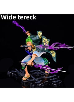 One Piece Hand-made 3,000 World Solon Three Knife Flow Hat Group Luffy Animation Hand-made Model-Color:Wakame Three Thousand Worlds + Zoro/height About 18cm (suction + Color Box) - Subscription/collect/