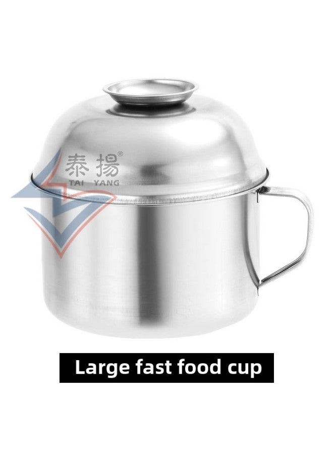 Direct Fast Food Cup Large Capacity Thick Stainless Steel Double Compartment With Lid Office Worker Multi-layer Lunch Box-Specifications:Large Fast Food Cup-special Price  - Image 1