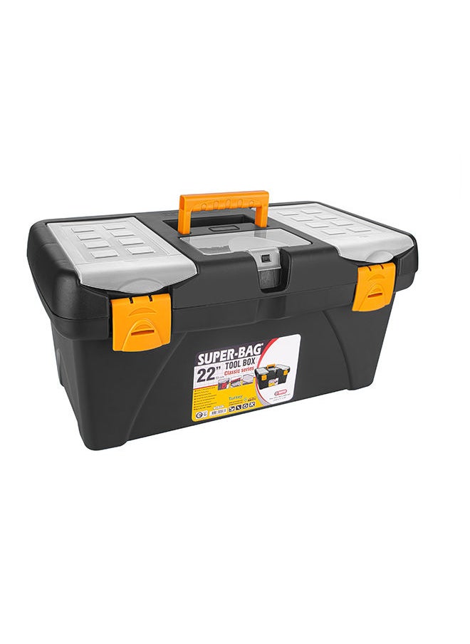 SUPER BAG Super Bag Power Tool Box Standard Plastic Tool Box Organizer Asr2048 22 Inch 550X280X260H Mm Orange Black Made In Turkey 