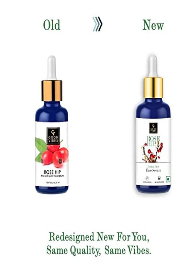 Good Vibes Rose Hip Radiant Glow Face Serum, 30 Ml Light Weight Non Greasy Moisturizing Formula For All Skin Types, Natural, No Parabens & Sulphates, No Animal Testing  - Image 3