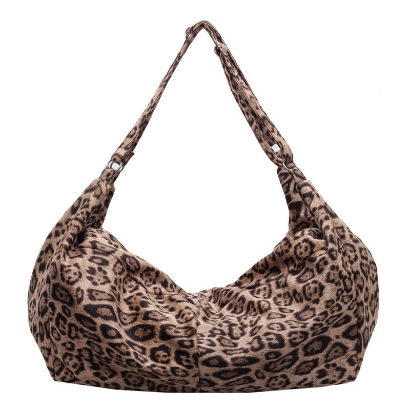 Simple Lazy Style Leopard Print Tote Bag New Women'S Armpit Bag Retro Large Capacity Temperament Niche Shoulder Bag - Image 1