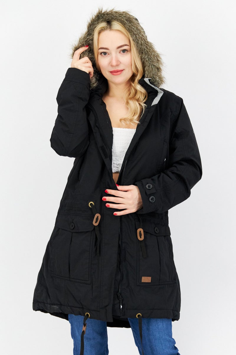 Trespass Women Plain Parka Jacket, Black - Image 1