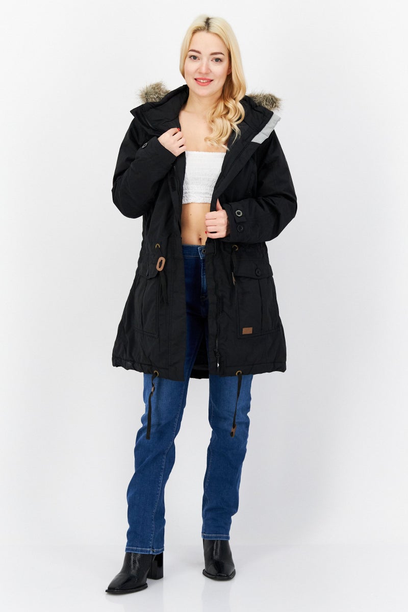 Trespass Women Plain Parka Jacket, Black - Image 2