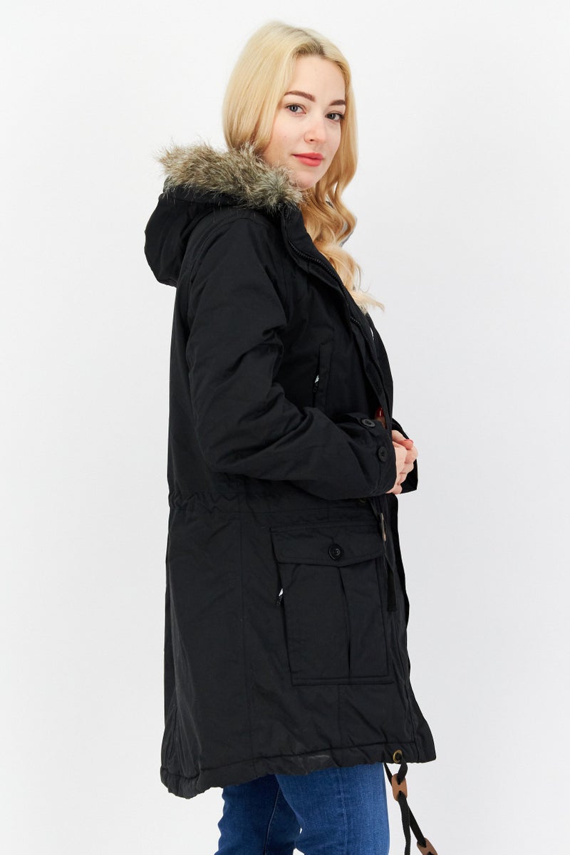 Trespass Women Plain Parka Jacket, Black - Image 3