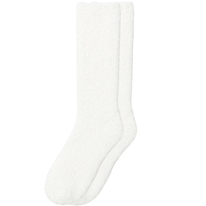 WaySoft All White Fuzzy Socks for Women or Girls Soft & Cozy Warm Sleep Lounge Socks Pack - Image 1