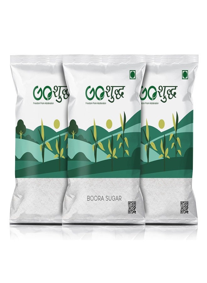 Goshudh Bura Sugar Powder 3 kg (1kg Each Pack of 3) | Desi Sweet Enhancer | Powder Sugar | Suitable for Baking & Cooking - Image 1