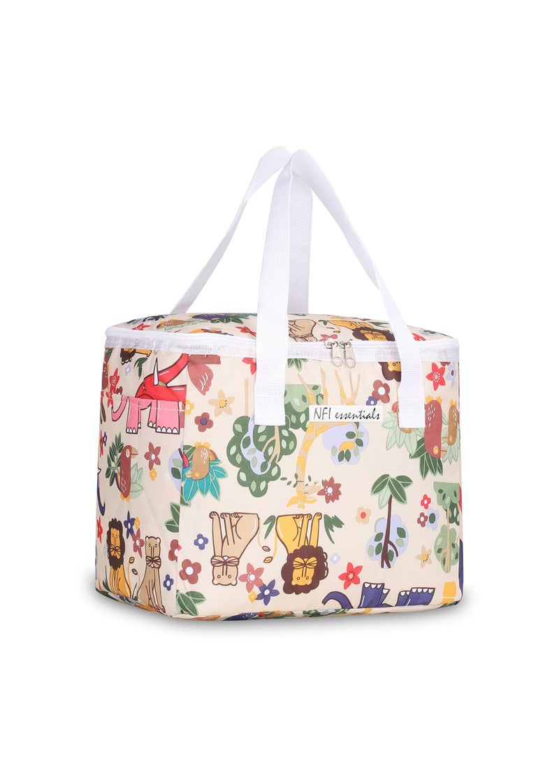 NFI essentials NFI essentials Printed Lunch Bag Thermal Portable Tiffin Bag for Food Travel & Picnic 9 LTR.Lunch Bag for Office Oxford Cloth Fabric Multicolor  - Image 1