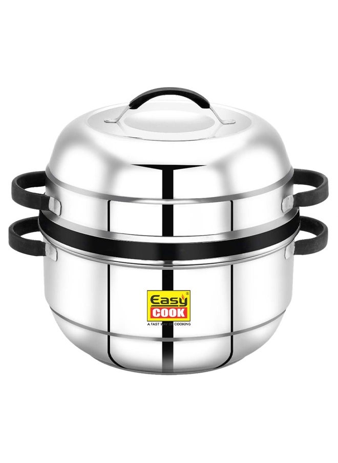 Easy Cook - Stainless Steel Steam Pot | Choodarapetty | 1 Kg, Thermal Rice Cooker With Rubber Gasket Silver | China Pot | Made in India - Image 1