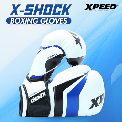 XPEED Boxing Gloves, XP2473 X-Shock Sparring Gloves for Boxing, MMA, Kickboxing, Muay Thai | Fight Boxing for Men & Women | Moulded Inner Foam | Inner Lining & Reinforced Stitching (10oz, Blue) - Image 2