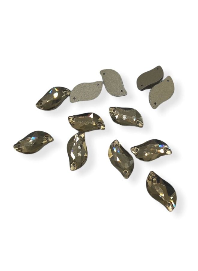 12-Piece Flat Back Sew on Eye Shaped Fancy Glass Crystal Sewing for Clothing Dress Decorations 10X20 Millimeter  - Image 2