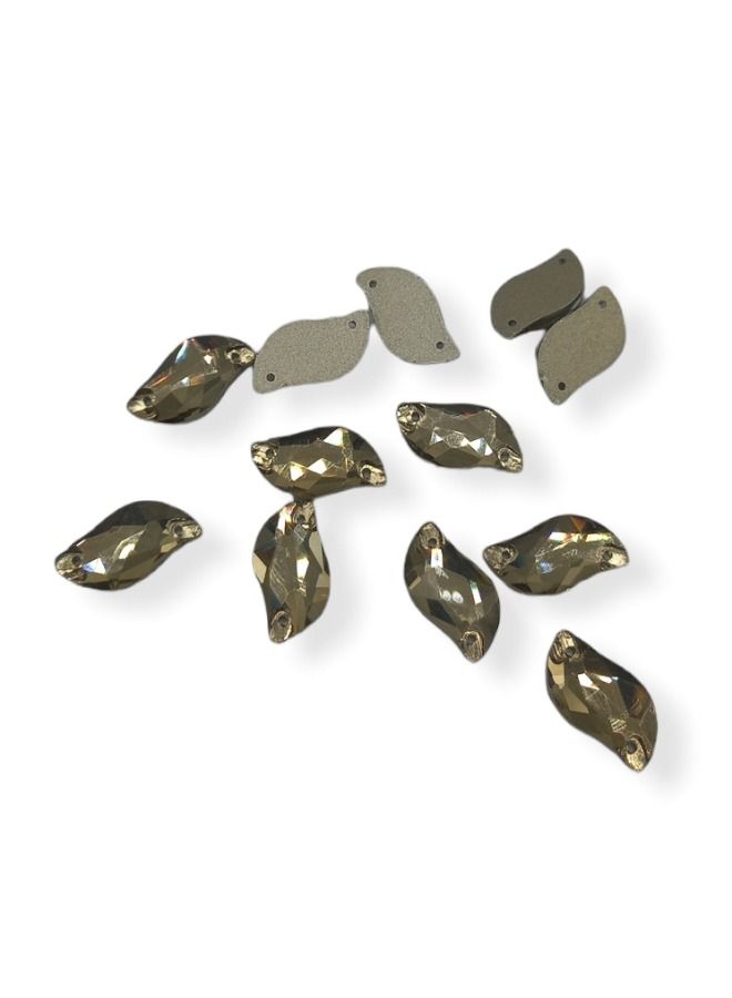 12-Piece Flat Back Sew on Eye Shaped Fancy Glass Crystal Sewing for Clothing Dress Decorations 10X20 Millimeter  - Image 1