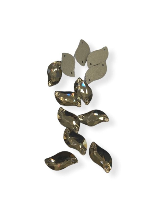 12-Piece Flat Back Sew on Eye Shaped Fancy Glass Crystal Sewing for Clothing Dress Decorations 10X20 Millimeter  - Image 3