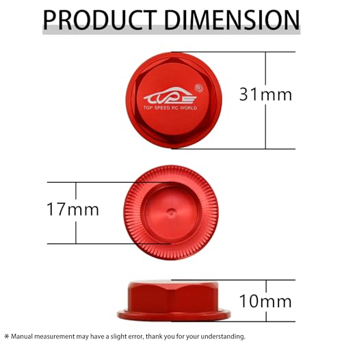 FLMLF Wheel Nut Red for 1/5 RC Hpi Baja 5B 5T 5SC Rovan King Motor redcat car TOP Speed RC World - Image 2