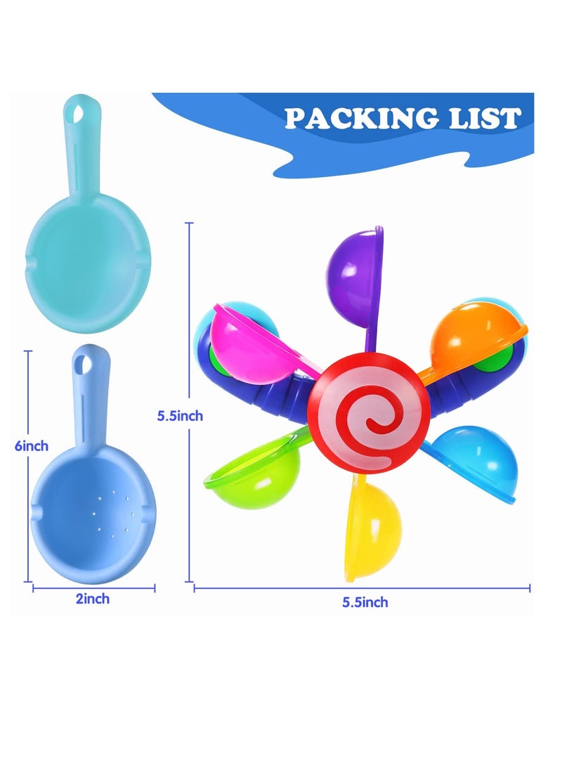 SYOSI - Bath Toys for Kids - Windmill Bathtub Toy for Toddlers 1 2 3 4 Years Old Waterfall Toy with Suction Cups Bathroom Strong Suckers Water Scoop Fun Bath Toys for Toddlers Boys Girls 1-4 Years - Image 1