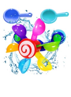Bath Toys for Kids - Windmill Bathtub Toy for Toddlers 1 2 3 4 Years Old Waterfall Toy with Suction Cups Bathroom Strong Suckers Water Scoop Fun Bath Toys for Toddlers Boys Girls 1-4 Years