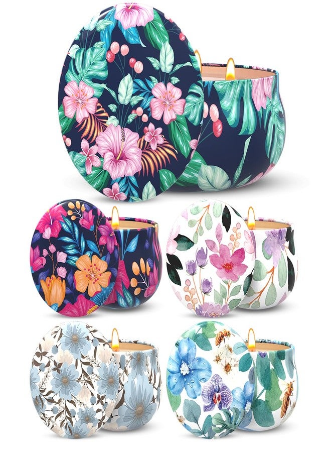 BERYSCEN Aromatherapy Candle Gift Set - 5 Piece Scented Candles (1 x 13.5 oz, 4 x 2.5 oz) - Floral Tin Soy Wax Candles for Relaxation, Stress Relief, and Home Decor - Perfect for Gifting - Image 1