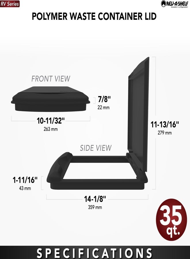 ريف-أ-شيلف غطاء Rev-A-Shelf سعة 35 كوارت فقط (أسود)، 5-9 جالون - Image 3