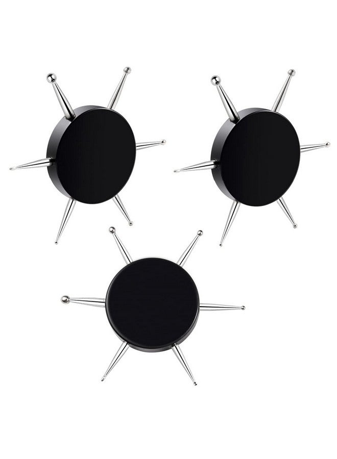 Luzen 3Pcs 6 In 1 Circular Dotting Tools Nail Design Dotting Pen Nail Art Tip Dot Painting Embossing Tracing Manicure Tool for Professional Nail Salon or Home Use, Black - Image 1