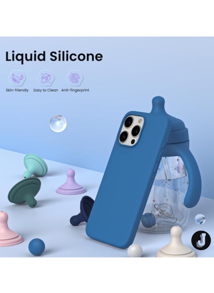 JAJEEK "New Anti-Scratch Blue Silicone Case for iPhone 16 Pro – Shockproof & Protective" - Image 3