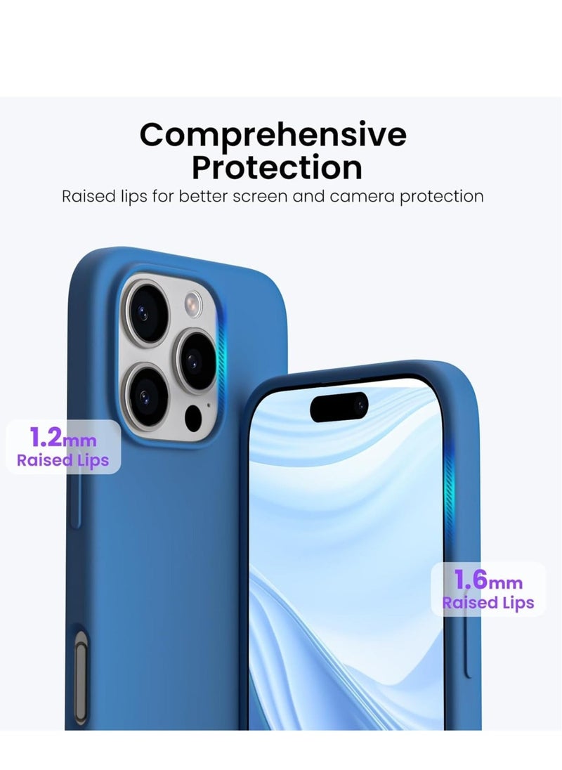 JAJEEK "New Anti-Scratch Blue Silicone Case for iPhone 16 Pro – Shockproof & Protective" - Image 4