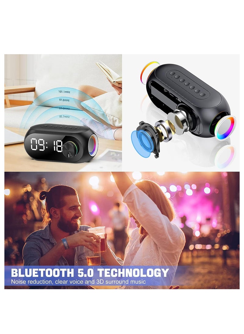 Generic - Bluetooth Speaker Portable Speaker HiFi Stereo 360° Surround Sound Subwoofer RGB Light LED Digital Display Wireless Speaker - Image 1