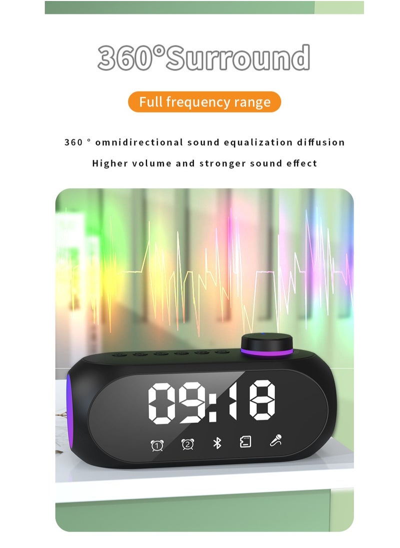 Generic - Bluetooth Speaker Portable Speaker HiFi Stereo 360° Surround Sound Subwoofer RGB Light LED Digital Display Wireless Speaker - Image 1
